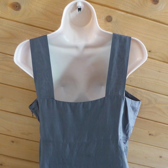Eileen Fisher Gray 100% Silk Beaded Lined Cami Sleeveless Tank Top Relax Fit M - Picture 8 of 10